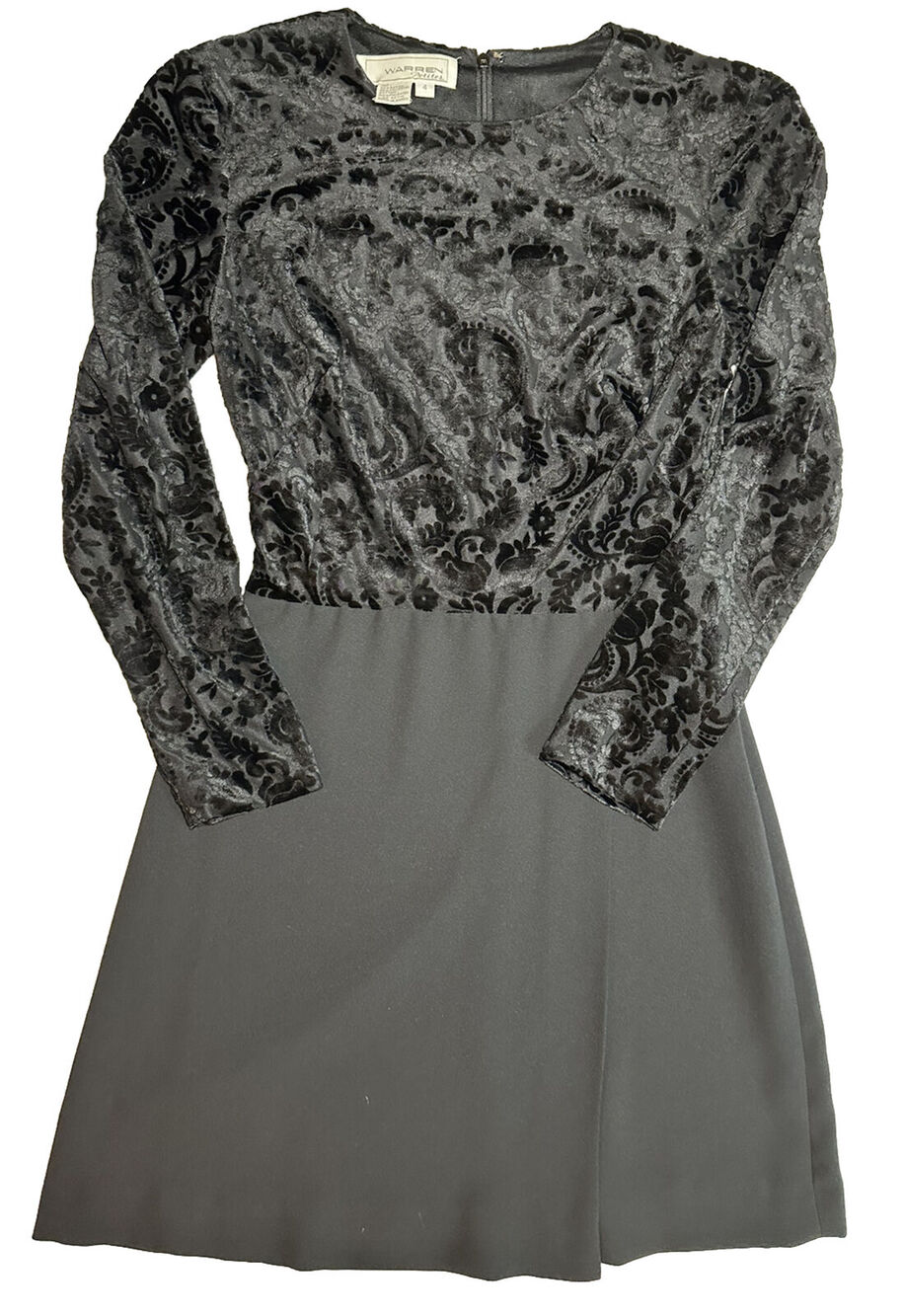 Vintage Warren Black Cocktail Dress Velvet Top Skirt Bottom 4